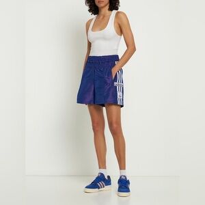 Adidas Women's Blue Double-waist Bermuda 5”Shorts Sz Small